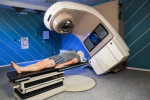 Man Receiving Radiation Therapy for Cancer Treatment